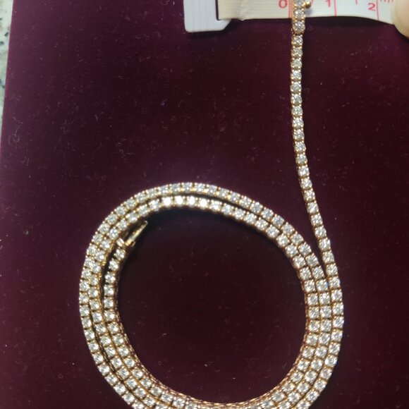 14k Diamond 5 ct Tennis Necklace - Picture 5 of 6